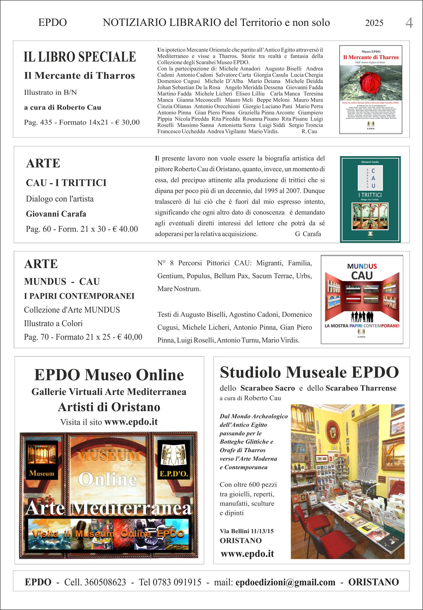 Notiziario Culturale EPDO Oristano